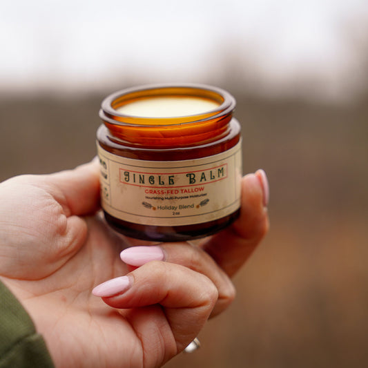 Jingle Balm Holiday Blend - Nourishing grass-fed tallow balm for deep hydration and festive skincare