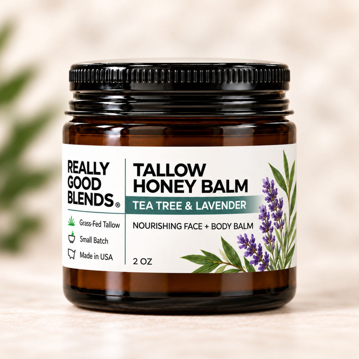 Tallow and Honey Balm (Tea Tree & Lavender) - 2 oz