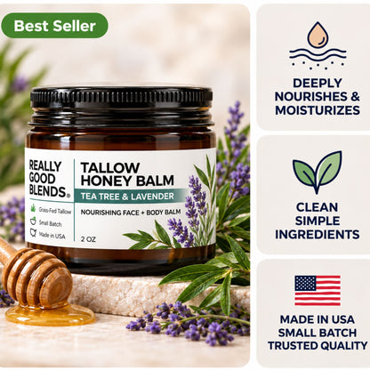 Tallow and Honey Balm (Tea Tree & Lavender) - 2 oz